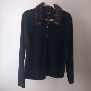 Lauren Ralph Lauren faux fur collared sweater